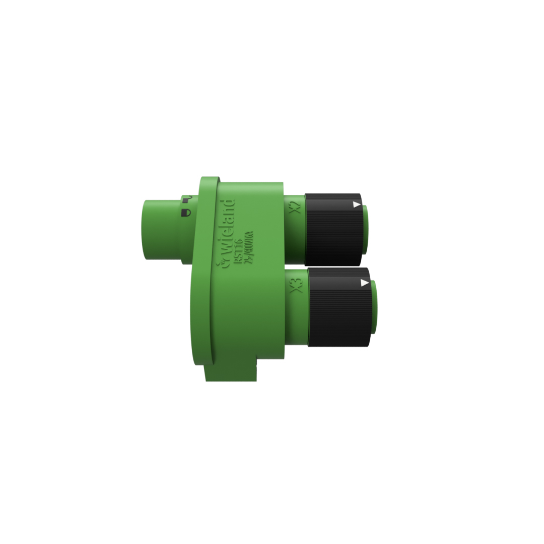 Wieland h connector in green and black
