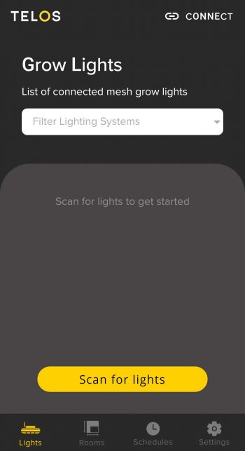 Telos app lights page